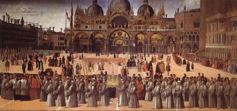 Giovanni Bellini Procession on the Piazza S. Marco Sweden oil painting art
